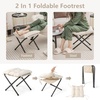 image:imageGiantex Lazy Chair with Ottoman Accent Sofa Chair with Folding Footrest Side Storage Pocket Upholstered Leisure Lounge Armchair with Stool for Bedroom Living Room Office BlueBeige