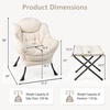 image:imageGiantex Lazy Chair with Ottoman Accent Sofa Chair with Folding Footrest Side Storage Pocket Upholstered Leisure Lounge Armchair with Stool for Bedroom Living Room Office BlueBeige