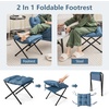 image:imageGiantex Lazy Chair with Ottoman Accent Sofa Chair with Folding Footrest Side Storage Pocket Upholstered Leisure Lounge Armchair with Stool for Bedroom Living Room Office BlueNavy