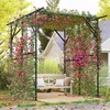 image:imageGiantex Outdoor Grape Vine Trellis for Climbing Plants 79 x 59 x 78 Large Garden Arch with Rustproof PECoated Metal Frame amp Netting Tall Archway Pergola for Cucumbers Vegetables Flowers79x59x78