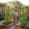 image:imageGiantex Outdoor Grape Vine Trellis for Climbing Plants 79 x 59 x 78 Large Garden Arch with Rustproof PECoated Metal Frame amp Netting Tall Archway Pergola for Cucumbers Vegetables Flowers71x83x91