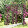 image:imageGiantex Outdoor Grape Vine Trellis for Climbing Plants 79 x 59 x 78 Large Garden Arch with Rustproof PECoated Metal Frame amp Netting Tall Archway Pergola for Cucumbers Vegetables Flowers79x59x78