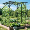 image:imageGiantex Outdoor Grape Vine Trellis for Climbing Plants 79 x 59 x 78 Large Garden Arch with Rustproof PECoated Metal Frame amp Netting Tall Archway Pergola for Cucumbers Vegetables Flowers79x59x78