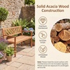 image:imageGiantex Outdoor Wooden Bench 2Person Patio Garden Loveseat  Patio Bench with Armrests and Backrest Acacia Wood Garden Bench Seating for Backyard Front Porch and Park 800 lbs Max LoadVshaped Back