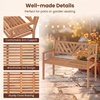 image:imageGiantex Outdoor Wooden Bench 2Person Patio Garden Loveseat  Patio Bench with Armrests and Backrest Acacia Wood Garden Bench Seating for Backyard Front Porch and Park 800 lbs Max LoadVshaped Back