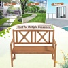 image:imageGiantex Outdoor Wooden Bench 2Person Patio Garden Loveseat  Patio Bench with Armrests and Backrest Acacia Wood Garden Bench Seating for Backyard Front Porch and Park 800 lbs Max LoadClassic Cross Back