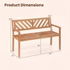 image:imageGiantex Outdoor Wooden Bench 2Person Patio Garden Loveseat  Patio Bench with Armrests and Backrest Acacia Wood Garden Bench Seating for Backyard Front Porch and Park 800 lbs Max LoadVshaped Back