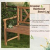 image:imageGiantex Outdoor Wooden Bench 2Person Patio Garden Loveseat  Patio Bench with Armrests and Backrest Acacia Wood Garden Bench Seating for Backyard Front Porch and Park 800 lbs Max LoadClassic Cross Back