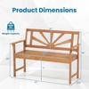 image:imageGiantex Outdoor Wooden Bench 2Person Patio Garden Loveseat  Patio Bench with Armrests and Backrest Acacia Wood Garden Bench Seating for Backyard Front Porch and Park 800 lbs Max LoadSunburst Back