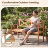 image:imageGiantex Outdoor Wooden Bench 2Person Patio Garden Loveseat  Patio Bench with Armrests and Backrest Acacia Wood Garden Bench Seating for Backyard Front Porch and Park 800 lbs Max LoadOpen XBack