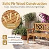 image:imageGiantex Outdoor Wooden Bench 2Person Patio Garden Loveseat  Patio Bench with Armrests and Backrest Acacia Wood Garden Bench Seating for Backyard Front Porch and Park 800 lbs Max LoadFoldable