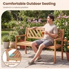 image:imageGiantex Outdoor Wooden Bench 2Person Patio Garden Loveseat  Patio Bench with Armrests and Backrest Acacia Wood Garden Bench Seating for Backyard Front Porch and Park 800 lbs Max LoadVshaped Back