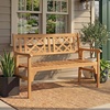 image:imageGiantex Outdoor Wooden Bench 2Person Patio Garden Loveseat  Patio Bench with Armrests and Backrest Acacia Wood Garden Bench Seating for Backyard Front Porch and Park 800 lbs Max LoadFoldable