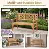 image:imageGiantex Outdoor Wooden Bench 2Person Patio Garden Loveseat  Patio Bench with Armrests and Backrest Acacia Wood Garden Bench Seating for Backyard Front Porch and Park 800 lbs Max LoadFoldable