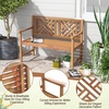 image:imageGiantex Outdoor Wooden Bench 2Person Patio Garden Loveseat  Patio Bench with Armrests and Backrest Acacia Wood Garden Bench Seating for Backyard Front Porch and Park 800 lbs Max LoadGeometric Back