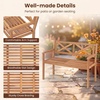 image:imageGiantex Outdoor Wooden Bench 2Person Patio Garden Loveseat  Patio Bench with Armrests and Backrest Acacia Wood Garden Bench Seating for Backyard Front Porch and Park 800 lbs Max LoadOpen XBack