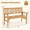 image:imageGiantex Outdoor Wooden Bench 2Person Patio Garden Loveseat  Patio Bench with Armrests and Backrest Acacia Wood Garden Bench Seating for Backyard Front Porch and Park 800 lbs Max LoadFoldable