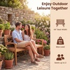 image:imageGiantex Outdoor Wooden Bench 2Person Patio Garden Loveseat  Patio Bench with Armrests and Backrest Acacia Wood Garden Bench Seating for Backyard Front Porch and Park 800 lbs Max LoadOpen XBack