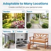 image:imageGiantex Outdoor Wooden Bench 2Person Patio Garden Loveseat  Patio Bench with Armrests and Backrest Acacia Wood Garden Bench Seating for Backyard Front Porch and Park 800 lbs Max LoadSunburst Back