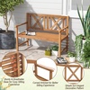 image:imageGiantex Outdoor Wooden Bench 2Person Patio Garden Loveseat  Patio Bench with Armrests and Backrest Acacia Wood Garden Bench Seating for Backyard Front Porch and Park 800 lbs Max LoadClassic Cross Back