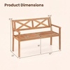 image:imageGiantex Outdoor Wooden Bench 2Person Patio Garden Loveseat  Patio Bench with Armrests and Backrest Acacia Wood Garden Bench Seating for Backyard Front Porch and Park 800 lbs Max LoadOpen XBack