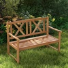 image:imageGiantex Outdoor Wooden Bench 2Person Patio Garden Loveseat  Patio Bench with Armrests and Backrest Acacia Wood Garden Bench Seating for Backyard Front Porch and Park 800 lbs Max LoadClassic Cross Back
