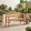 image:imageGiantex Outdoor Wooden Bench 2Person Patio Garden Loveseat  Patio Bench with Armrests and Backrest Acacia Wood Garden Bench Seating for Backyard Front Porch and Park 800 lbs Max LoadFoldable