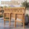 image:imageGiantex Outdoor Wooden Bench 2Person Patio Garden Loveseat  Patio Bench with Armrests and Backrest Acacia Wood Garden Bench Seating for Backyard Front Porch and Park 800 lbs Max LoadFoldable