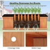 image:imageGiantex Raised Garden Bed Set of 2 31x14x12 Wooden Elevated Planter Box with 4 Drainage Holes amp Detachable Bottom Panels Flower Bed Rectangular Plant Container for Vegetables Herbs amp FruitsOrange