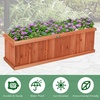 image:imageGiantex Raised Garden Bed Set of 2 31x14x12 Wooden Elevated Planter Box with 4 Drainage Holes amp Detachable Bottom Panels Flower Bed Rectangular Plant Container for Vegetables Herbs amp FruitsOrange