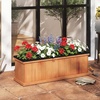 image:imageGiantex Raised Garden Bed Set of 2 31x14x12 Wooden Elevated Planter Box with 4 Drainage Holes amp Detachable Bottom Panels Flower Bed Rectangular Plant Container for Vegetables Herbs amp FruitsOrange