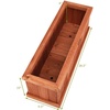 image:imageGiantex Raised Garden Bed Set of 2 31x14x12 Wooden Elevated Planter Box with 4 Drainage Holes amp Detachable Bottom Panels Flower Bed Rectangular Plant Container for Vegetables Herbs amp FruitsCedar Brown