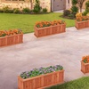 image:imageGiantex Raised Garden Bed Set of 2 31x14x12 Wooden Elevated Planter Box with 4 Drainage Holes amp Detachable Bottom Panels Flower Bed Rectangular Plant Container for Vegetables Herbs amp FruitsOrange