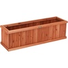 image:imageGiantex Raised Garden Bed Set of 2 31x14x12 Wooden Elevated Planter Box with 4 Drainage Holes amp Detachable Bottom Panels Flower Bed Rectangular Plant Container for Vegetables Herbs amp FruitsOrange