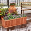 image:imageGiantex Raised Garden Bed Set of 2 31x14x12 Wooden Elevated Planter Box with 4 Drainage Holes amp Detachable Bottom Panels Flower Bed Rectangular Plant Container for Vegetables Herbs amp FruitsOrange