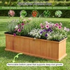 image:imageGiantex Raised Garden Bed Set of 2 31x14x12 Wooden Elevated Planter Box with 4 Drainage Holes amp Detachable Bottom Panels Flower Bed Rectangular Plant Container for Vegetables Herbs amp FruitsOrange