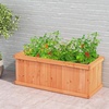 image:imageGiantex Raised Garden Bed Set of 2 31x14x12 Wooden Elevated Planter Box with 4 Drainage Holes amp Detachable Bottom Panels Flower Bed Rectangular Plant Container for Vegetables Herbs amp FruitsOrange