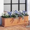 image:imageGiantex Raised Garden Bed Set of 2 31x14x12 Wooden Elevated Planter Box with 4 Drainage Holes amp Detachable Bottom Panels Flower Bed Rectangular Plant Container for Vegetables Herbs amp FruitsOrange