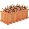 image:imageGiantex Raised Garden Bed Set of 2 31x14x12 Wooden Elevated Planter Box with 4 Drainage Holes amp Detachable Bottom Panels Flower Bed Rectangular Plant Container for Vegetables Herbs amp FruitsOrange