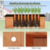 image:imageGiantex Raised Garden Bed Set of 2 31x14x12 Wooden Elevated Planter Box with 4 Drainage Holes amp Detachable Bottom Panels Flower Bed Rectangular Plant Container for Vegetables Herbs amp FruitsOrange