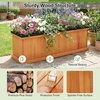 image:imageGiantex Raised Garden Bed Set of 2 31x14x12 Wooden Elevated Planter Box with 4 Drainage Holes amp Detachable Bottom Panels Flower Bed Rectangular Plant Container for Vegetables Herbs amp FruitsOrange
