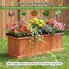 image:imageGiantex Raised Garden Bed Set of 2 31x14x12 Wooden Elevated Planter Box with 4 Drainage Holes amp Detachable Bottom Panels Flower Bed Rectangular Plant Container for Vegetables Herbs amp FruitsOrange