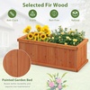 image:imageGiantex Raised Garden Bed Set of 2 31x14x12 Wooden Elevated Planter Box with 4 Drainage Holes amp Detachable Bottom Panels Flower Bed Rectangular Plant Container for Vegetables Herbs amp FruitsOrange