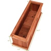 image:imageGiantex Raised Garden Bed Set of 2 31x14x12 Wooden Elevated Planter Box with 4 Drainage Holes amp Detachable Bottom Panels Flower Bed Rectangular Plant Container for Vegetables Herbs amp FruitsCedar Brown