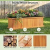 image:imageGiantex Raised Garden Bed Set of 2 31x14x12 Wooden Elevated Planter Box with 4 Drainage Holes amp Detachable Bottom Panels Flower Bed Rectangular Plant Container for Vegetables Herbs amp FruitsOrange