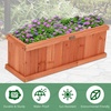 image:imageGiantex Raised Garden Bed Set of 2 31x14x12 Wooden Elevated Planter Box with 4 Drainage Holes amp Detachable Bottom Panels Flower Bed Rectangular Plant Container for Vegetables Herbs amp FruitsCedar Brown