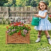 image:imageGiantex Raised Garden Bed Wooden Planter Box Outdoor 25x 16x 15 Rectangular Garden Bed for Vegetables Flower Herb Fruit1