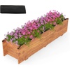 image:imageGiantex Raised Garden Bed Wooden Planter Box Outdoor 25x 16x 15 Rectangular Garden Bed for Vegetables Flower Herb Fruit1