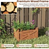 image:imageGiantex Raised Garden Bed Wooden Planter Box Outdoor 25x 16x 15 Rectangular Garden Bed for Vegetables Flower Herb Fruit2
