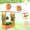 image:imageGiantex Raised Garden Bed with Trellis Wood Planter Box with Roof amp Side Trellis Drain Holes Elevated Raised Bed for Climbing Plant and Pot Hanging Indoor Outdoor Patio Balcony